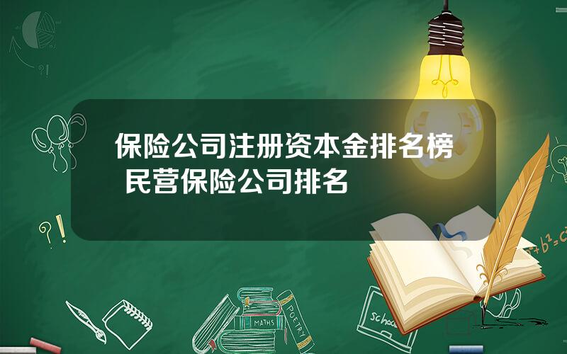 保险公司注册资本金排名榜 民营保险公司排名